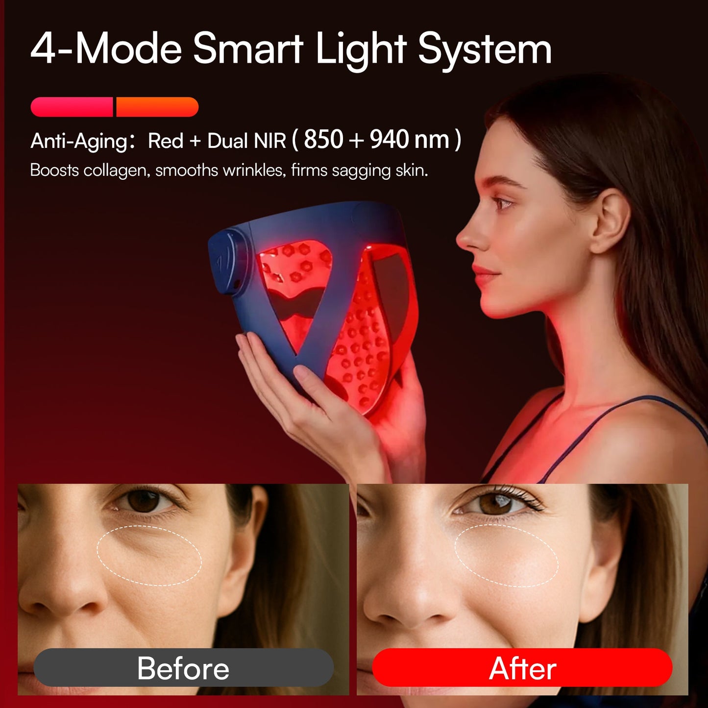 4D vezeték nélküli dupla NIR LED arcmasszív