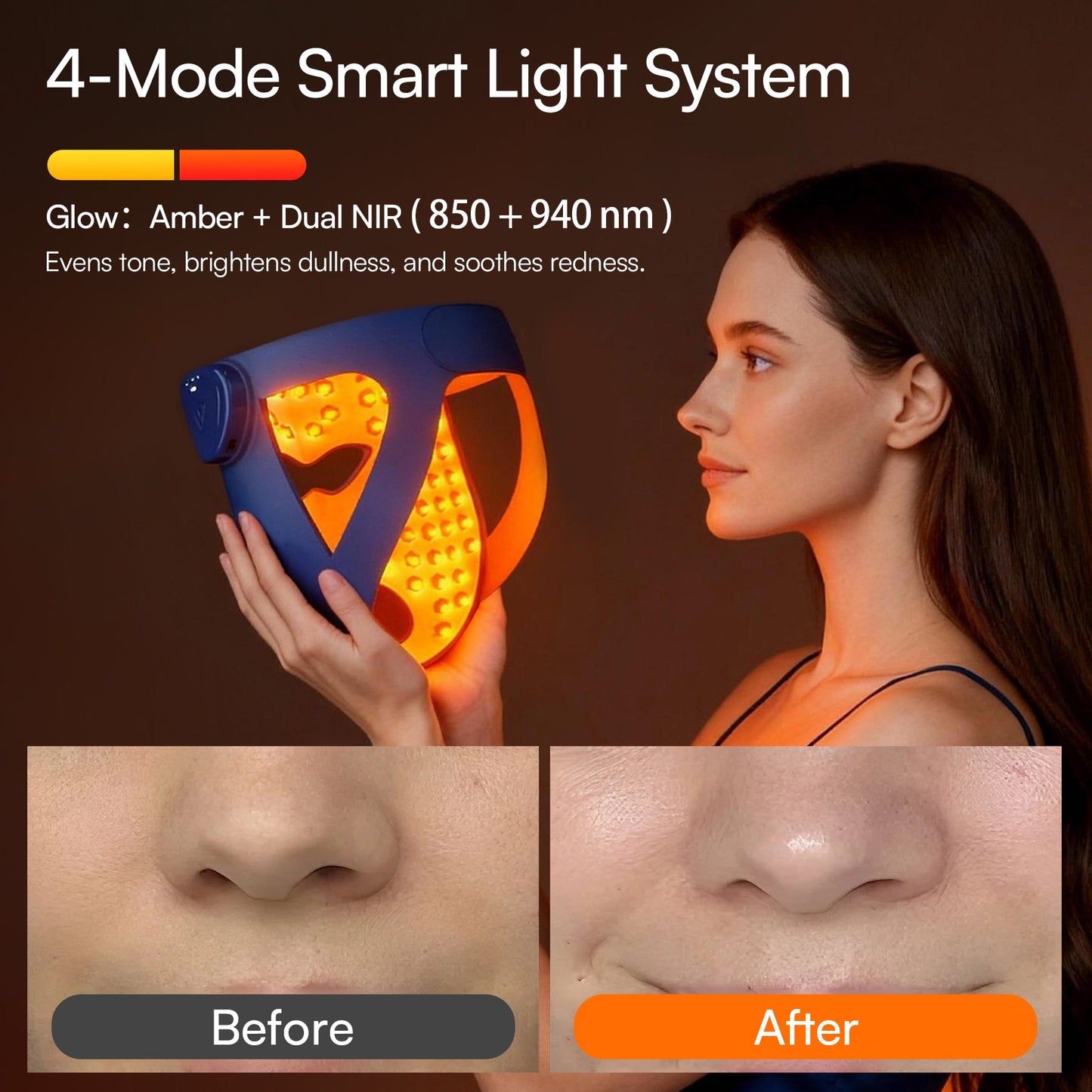 4D vezeték nélküli dupla NIR LED arcmasszív