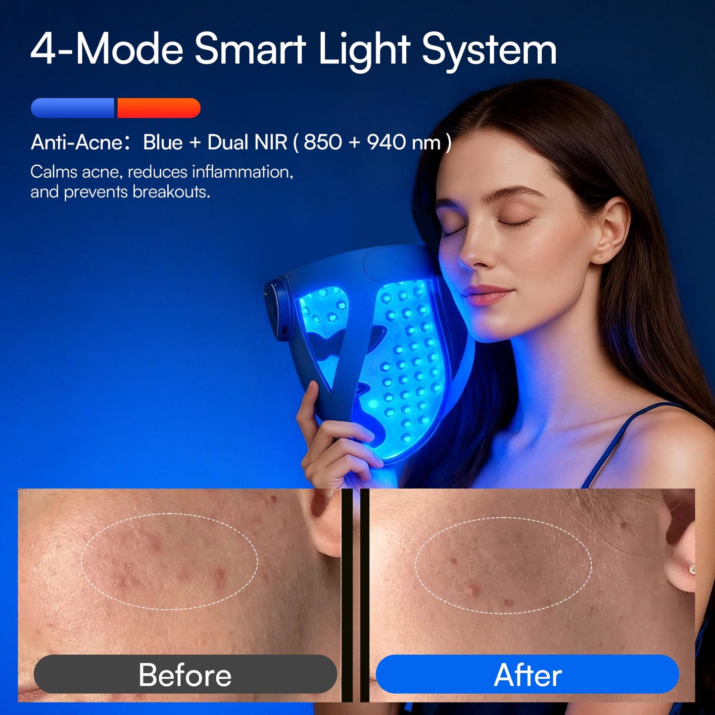 4D vezeték nélküli dupla NIR LED arcmasszív